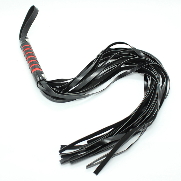 Flogger pisk r�dt/sort h�ndtag 