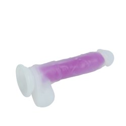 Selvlysende dildo silikone 19cm, lilla