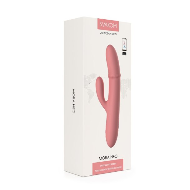 SVAKOM - MORA NEO - INTERAKTIV KANINVIBRATOR MED ST�DPERLER - Fersken