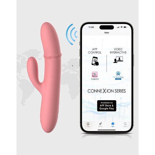 SVAKOM - MORA NEO - INTERAKTIV KANINVIBRATOR MED ST�DPERLER - Fersken