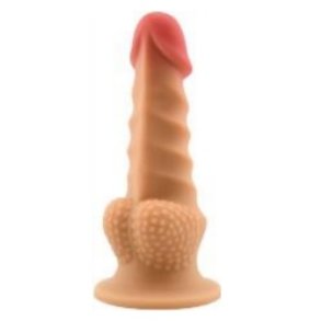 Silikone dildo med riller 18,5cm