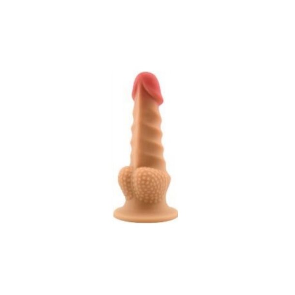 Silikone dildo med riller 18,5cm