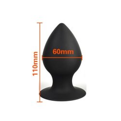 Diamond silikone buttplug large - sort