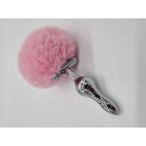 Pompon st�l analplug,lyser�d