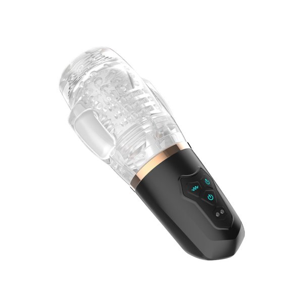 RIMBA TOYS  ORGASTOBATOR 03  MANDLIG ONANER  SORT &amp; TRANSPARENT