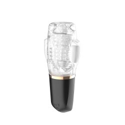 RIMBA TOYS  ORGASTOBATOR 03  MANDLIG ONANER  SORT &amp; TRANSPARENT