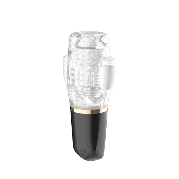 RIMBA TOYS  ORGASTOBATOR 03  MANDLIG ONANER  SORT &amp; TRANSPARENT