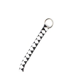 Flogger pisk i sort/hvidt med langt h�ndtag 