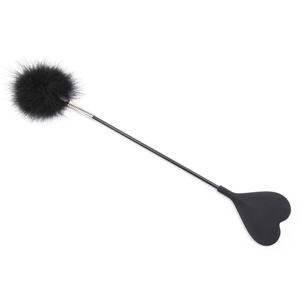 2-i-1 hjerte paddle med tickler 52cm - sort