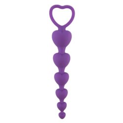 Purple hearts silikone buttplug, lilla