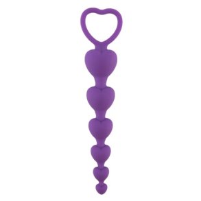 Purple hearts silikone buttplug, lilla