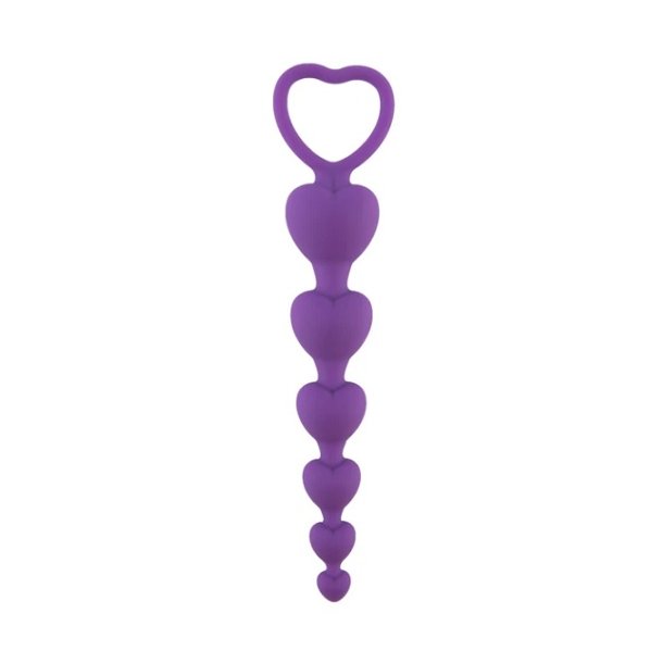 Purple hearts silikone buttplug, lilla