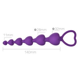 Purple hearts silikone buttplug, lilla