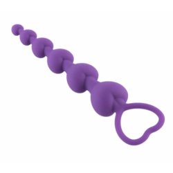 Purple hearts silikone buttplug, lilla