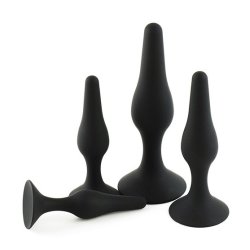 Lille silikone buttplug - sort