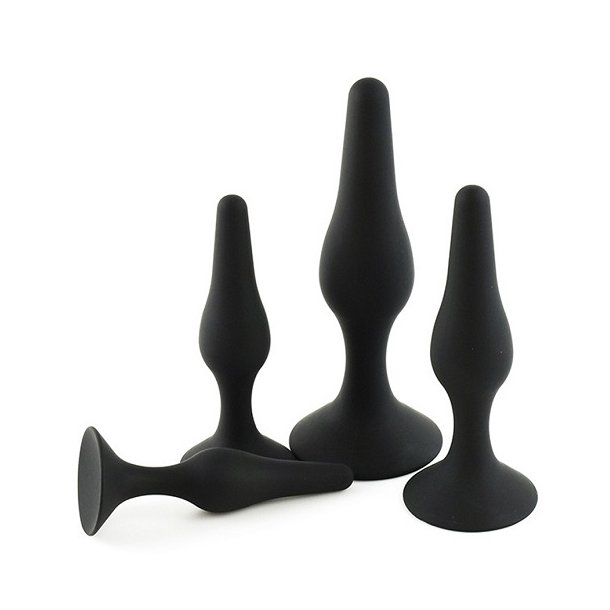 Lille silikone buttplug - sort