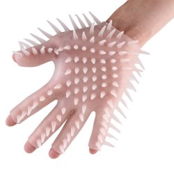 Sex og massagehandske bl�d silikone 