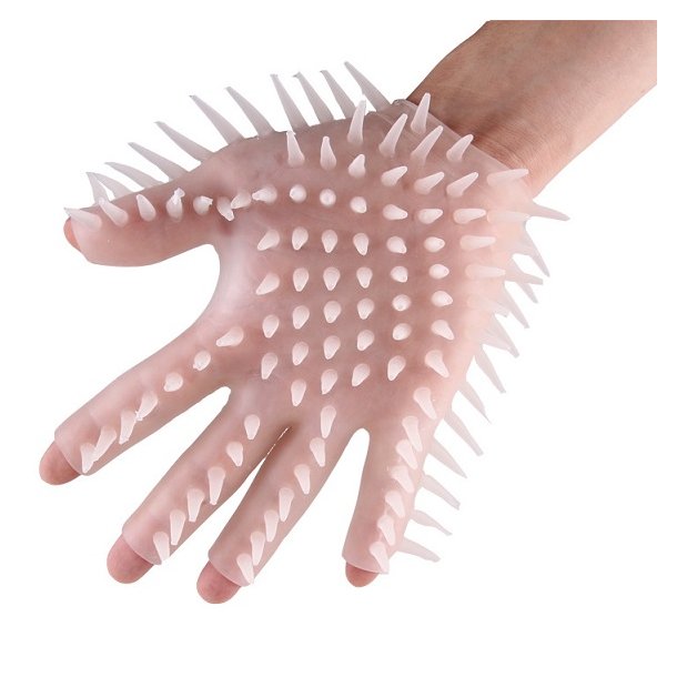 Sex og massagehandske bl�d silikone 