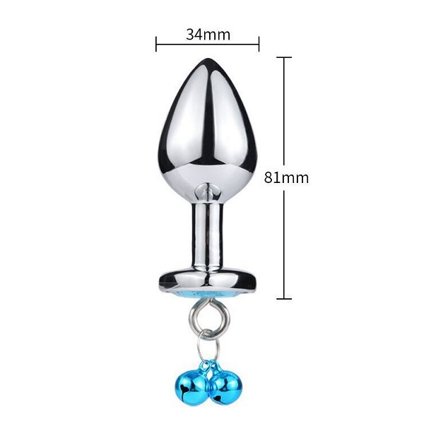 Analplug hjerte og klokker r�d - medium