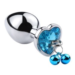 Analplug hjerte og klokker r�d - medium