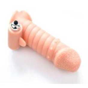 Ribbet penis sleeve dildo vibrerende bullet
