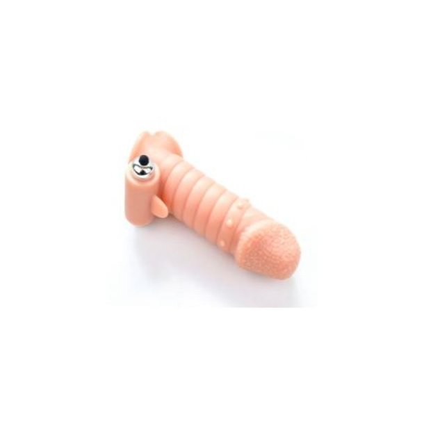 Ribbet penis sleeve dildo vibrerende bullet