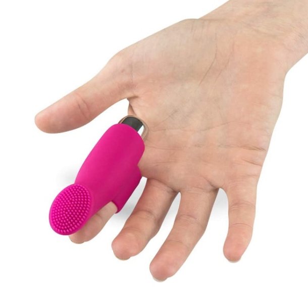 Pink fingervibrator knoppet silikone