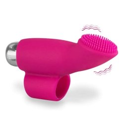 Pink fingervibrator knoppet silikone