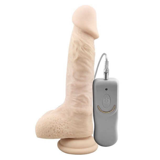 Buzzing vibrator dildo m. remote 22cm  