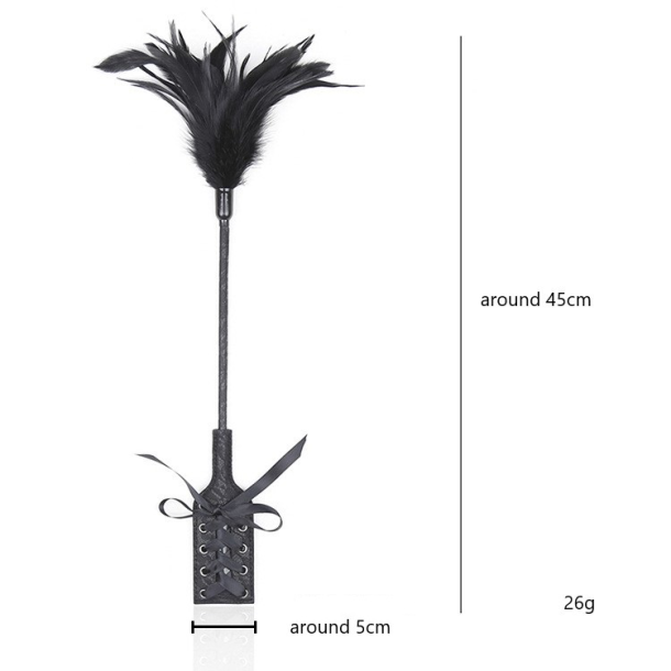 Elegant kildefjer &amp; paddle 45cm - sort