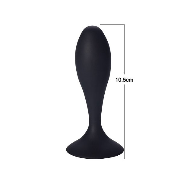 Stort buttplug i silikone - sort