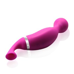 2-i-1 Wand vibrator & luftvibrator, lilla