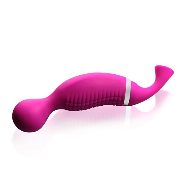 2-i-1 Wand vibrator &amp; luftvibrator, lilla