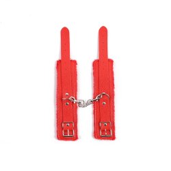 Bound wrist cuffs, red