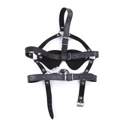 SM-maske blindfold &amp; ballgag, sort