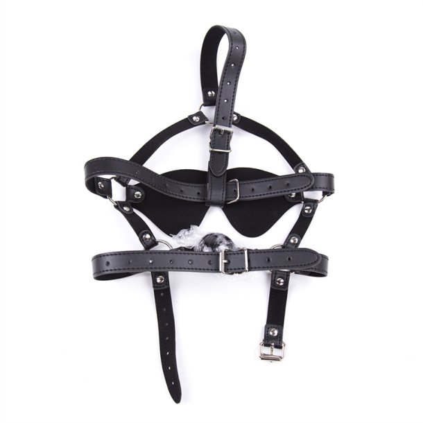 SM-maske blindfold &amp; ballgag, sort