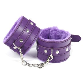 Bound wrist cuffs, purple