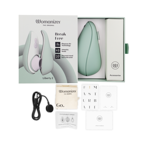 WOMANIZER - LIBERTY 2 CLITORIS STIMULATOR &amp; SUCTION LIGHT GREEN