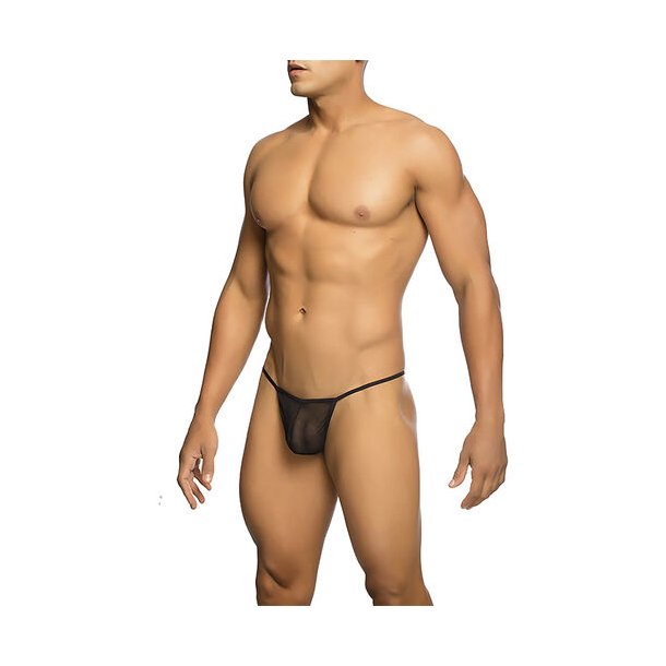 MOB - TRANSPARENT T-SHAPED THONG BLACK SIZE S/M