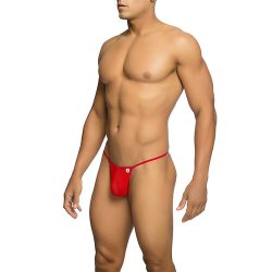 MOB - RED T-SHAPED TRANSPARENT THONG SIZE S/M