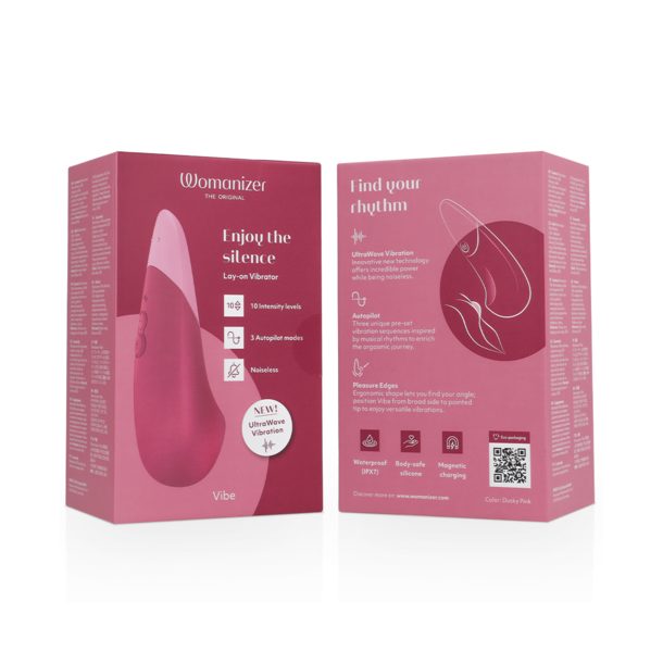 WOMANIZER - VIBE LAY-ON SILENT VIBRATOR DUSKY PINK