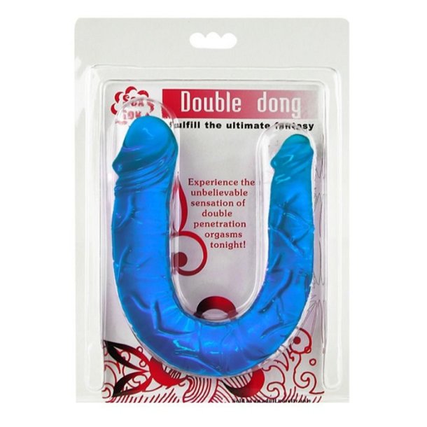 Bl� dobbelt dong jelly 28 cm