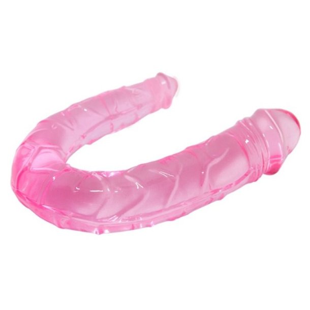 Pink Dobbelt dildo jelly 28cm