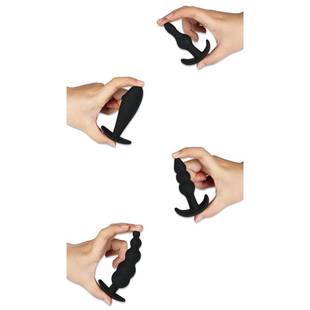 Buttplugs s�t silikone - sort