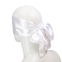 Satin hvid blindfold shhhhhhhhh....