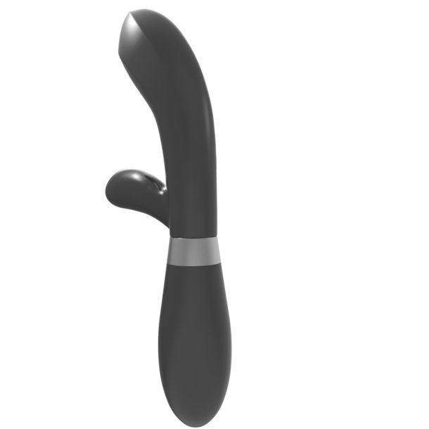 G-punkt + klitoris dildovibrator, sort