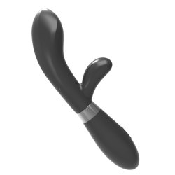G-punkt + klitoris dildovibrator, sort