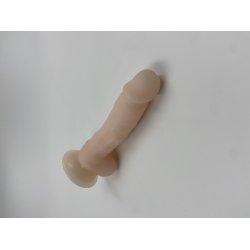 Bl�d dildo med kugler og sugekop.