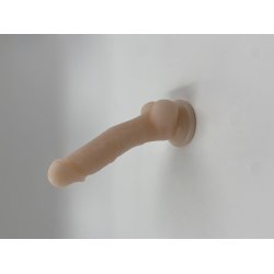Bl�d dildo med kugler og sugekop.
