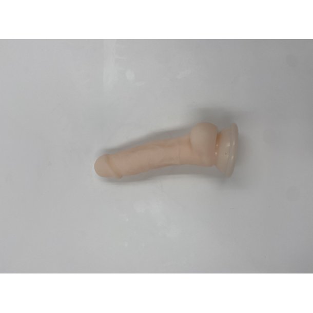 Bl�d dildo med kugler og sugekop.